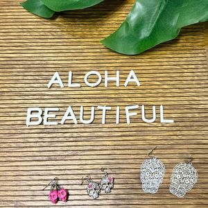 Skull Earrings-3 Pair